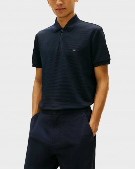 TOMMY HILFIGER ΑΝΔΡΙΚΗ ΚΟΝΤΟΜΑΝΙΚΗ ΜΠΛΟΥΖΑ ΠΟΛΟ HALF-ZIP - MW0MW41773 - ΜΠΛΕ