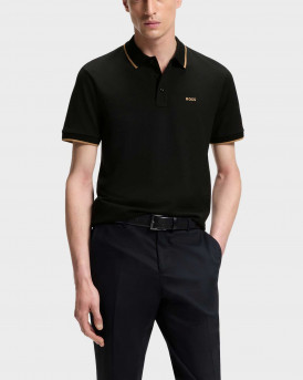 BOSS PARLAY ΑΝΡΙΚΗ ΚΟΝΤΟΜΑΝΙΚΗ ΠΟΛΟ ΜΠΛΟΥΖΑ - 50494697  - ΜΑΥΡΟ