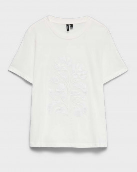VERO MODA MAJA WOMEN'S T-SHIRT - 10343557 - WHITE