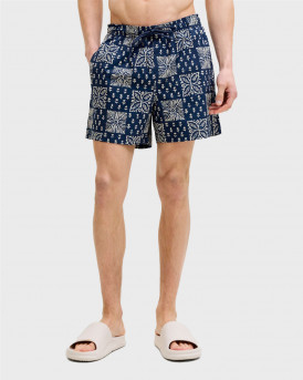 JACK & JONES JPSTMAUI SHELL AOP ΑΝΔΡΙΚΟ ΜΑΓΙΟ - 12291808 - ΜΠΛΕ