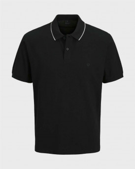 JACK & JONES JPRBLAWESTON ΑΝΔΡΙΚΗ ΚΟΝΤΟΜΑΝΙΚΗ ΠΟΛΟ ΜΠΛΟΥΖΑ - 12297755 - ΜΑΥΡΟ