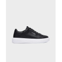 GUESS PLAZA MEN'S LEATHER SNEAKERS - FMJAVILEA12 - BLACK
