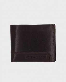 US POLO ASSN ΑΝΔΡΙΚΟ ΔΕΡΜΑΤΙΝΟ ΠΟΡΤΟΦΟΛΙ - WEU5G2691MH - ΚΑΦΕ