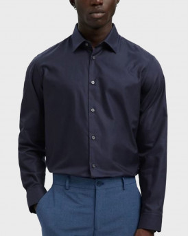 SELECTED HOMME ΑΝΔΡΙΚΟ ΠΟΥΚΑΜΙΣΟ SLIM FIT-16098301 - ΜΠΛΕ