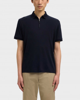 SELECTED FAVE ΑΝΔΡΙΚΗ ΠΟΛΟ HALF-ZIP ΚΟΝΤΟΜΑΝΙΚΗ ΜΠΛΟΥΖΑ - 16079026 - ΜΠΛΕ