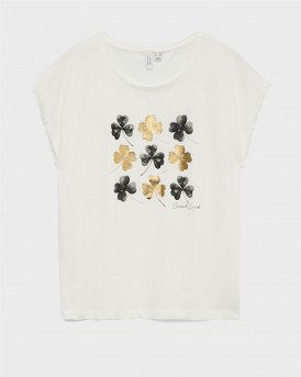 VERO MODA VMJYSMA WOMEN'S SHORT SLEEVE T-SHIRT - 10343078 - WHITE-BLACK