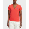 POLO RALPH LAUREN WOMEN'S V-NECK T-SHIRT - 211B14611002 - RED
