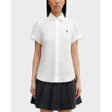 POLO RALPH LAUREN WOMEN'S SHORT-SLEEVED LINEN SHIRT - 211973366505 - WHITE