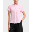POLO RALPH LAUREN MEN'S SHORT-SLEEVED LINEN SHIRT - 211973366501 - PINK