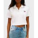 TOMMY HILFIGER WOMEN'S SHORT SLEEVE POLO SHIRT - DW0DW21363 - ECRU