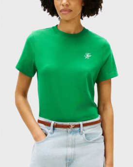 TOMMY HILFIGER WOMEN'S SHORT SLEEVE T-SHIRT - WW0WW48699 - GREEN