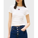 TOMMY HILFIGER WOMEN'S SHORT SLEEVE T-SHIRT - DW0DW17881 - ECRU