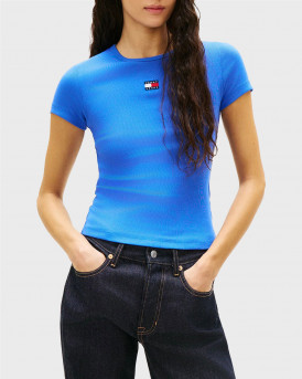 TOMMY HILFIGER WOMEN'S SHORT SLEEVE T-SHIRT - DW0DW17881 - LIGHT BLUE