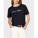 TOMMY HILFIGER SCRIPT WOMEN'S SHORT SLEEVE T-SHIRT - WW0WW43459 - ECRU