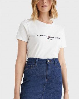 TOMMY HILFIGER HERITAGE WOMEN'S SHORT SLEEVE T-SHIRT - WW0WW31999 - WHITE