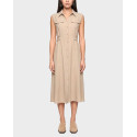 MY T WEARABLES WOMEN'S MIDI SLEEVELESS SHIRT DRESS - S26T4256 - BEIGE