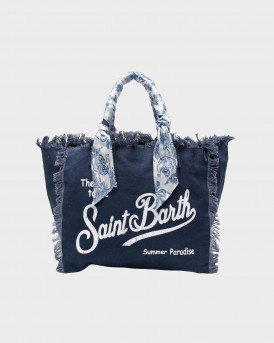 MC2 SAINT BARTH VANITY FOULARD JUNGLE WOMEN'S TOTE BAG - VANI045 09850L - BLUE