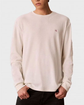 CALVIN KLEIN JEANS C NECK ΑΝΔΡΙΚΗ ΜΑΚΡΥΜΑΝΙΚΗ ΜΠΛΟΥΖΑ - LV040EM217 - ΜΠΕΖ