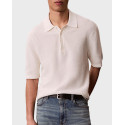 CALVIN KLEIN JEANS SS WAFFLE ΑΝΔΡΙΚΗ ΚΟΝΤΟΜΑΝΙΚΗ ΠΟΛΟ ΜΠΛΟΥΖΑ - LV04RF316G - ΜΑΥΡΟ