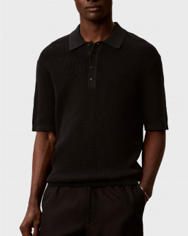 CALVIN KLEIN JEANS SS WAFFLE ΑΝΔΡΙΚΗ ΚΟΝΤΟΜΑΝΙΚΗ ΠΟΛΟ ΜΠΛΟΥΖΑ - LV04RF316G - ΜΑΥΡΟ