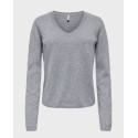 ONLY ONLLOYAL V-NECK WOMEN'S SWEATER - 15368957 - GREY