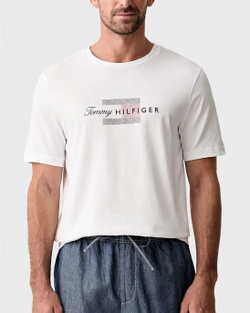 TOMMY HILFIGER ΑΝΔΡΙΚΗ ΒΑΜΒΑΚΕΡΗ ΚΟΝΤΟΜΑΝΙΚΗ ΜΠΛΟΥΖΑ - ΜW0MW43226 - ΑΣΠΡΟ