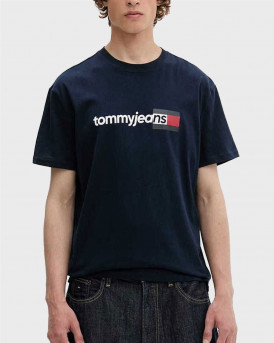 TOMMY HILFIGER ENTRY DNA TEE ΑΝΔΡΙΚΗ ΚΟΝΤΟΜΑΝΙΚΗ ΜΠΛΟΥΖΑ - DM0DM23406 - ΜΠΛΕ