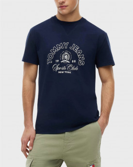 TOMMY HILFIGER CREST CLUB ΑΝΔΡΙΚΗ ΚΟΝΤΟΜΑΝΙΚΗ ΜΠΛΟΥΖΑ - DM0DM23176 - ΜΠΛΕ