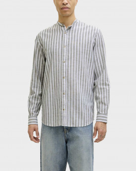 JACK & JONES BLEND BAND ΑΝΔΡΙΚΟ ΛΙΝΟ ΠΟΥΚΑΜΙΣΟ - 12289184 - ΓΚΡΙ