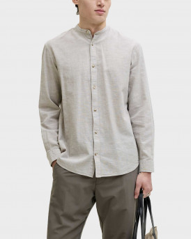 JACK & JONES BLEND BAND ΑΝΔΡΙΚΟ ΛΙΝΟ ΠΟΥΚΑΜΙΣΟ - 12289184 - ΜΠΕΖ