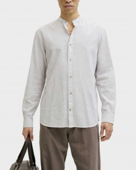 JACK & JONES BLEND BAND ΑΝΔΡΙΚΟ ΛΙΝΟ ΠΟΥΚΑΜΙΣΟ - 12289184 - ΕΚΡΟΥ