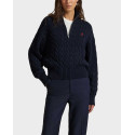 POLO RALPH LAUREN WOMEN'S HALF-ZIP CABLE-KNIT SWEATER - 211963467002 - BLUE