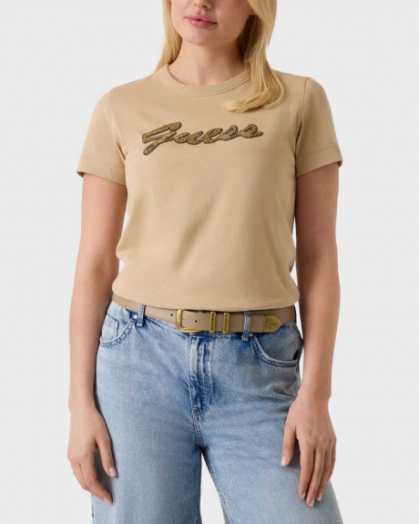 GUESS WOMEN'S T-SHIRT WITH BEADS - W6YI29K4348
