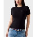 GUESS WOMEN'S T-SHIRT WITH RHINESTONES - W6YI12K3751 - BLACK