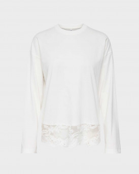 ONLY VIVVI WOMEN'S LONG SLEEVE TOP WITH LACE - 15384146 - BLACK