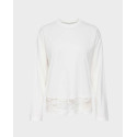 ONLY VIVVI WOMEN'S LONG SLEEVE TOP WITH LACE - 15384146 - BLACK