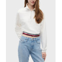 TOMMY JEANS BOXY ΓΥΝΑΙΚΕΊΟ CROPPED ΦΟΥΤΕΡ - DW0DW23144 - ΕΚΡΟΥ
