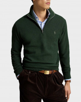 POLO RALPH LAUREN ΑΝΔΡΙΚΟ HALF-ZIP ΠΟΥΛΟΒΕΡ - 710Β18060016 - ΠΡΑΣΙΝΟ