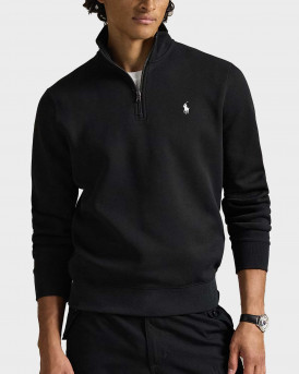 POLO RALPH LAUREN ΑΝΔΡΙΚΟ HALF ZIP-UP ΠΟΥΛΟΒΕΡ - 710P06234001 - ΜΑΥΡΟ