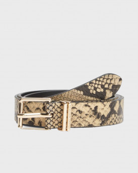TOMMY HILFIGER TH SQUARE SNAKE ΓΥΝΑΙΚΕΙΑ ΔΕΡΜΑΤΙΝΗ ΖΩΝΗ - AW0AW18918 - ΜΠΕΖ