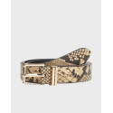 TOMMY HILFIGER TH SQUARE SNAKE ΓΥΝΑΙΚΕΙΑ ΔΕΡΜΑΤΙΝΗ ΖΩΝΗ - AW0AW18918 - ΜΠΕΖ