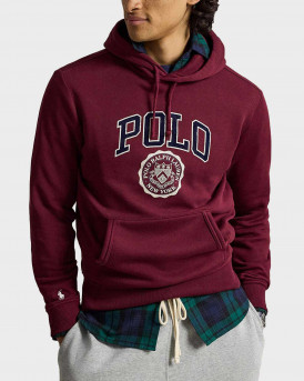 POLO RALPH LAUREN ΑΝΔΡΙΚΟ ΦΟΥΤΕΡ ΜΕ ΚΟΥΚΟΥΛΑ ΚΑΙ ΣΤΑΜΠΑ - 710Β26149005 - ΜΠΟΡΝΤΩ