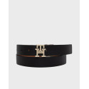 TOMMY HILFIGER PEBBLE ΓΥΝΑΙΚΕΙΑ ΔΕΡΜΑΤΙΝΗ ΖΩΝΗ ΔΙΠΛΗΣ ΟΨΗΣ - AW0AW18691 - ΜΑΥΡΟ