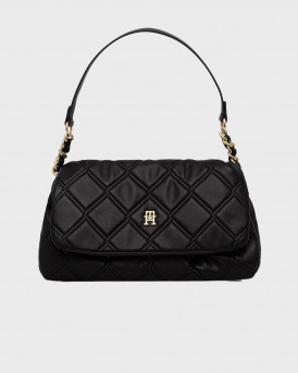 TOMMY HILFIGER FEMININE QUILTED CROSSBODY BAG - AW0AW18717 - BLACK