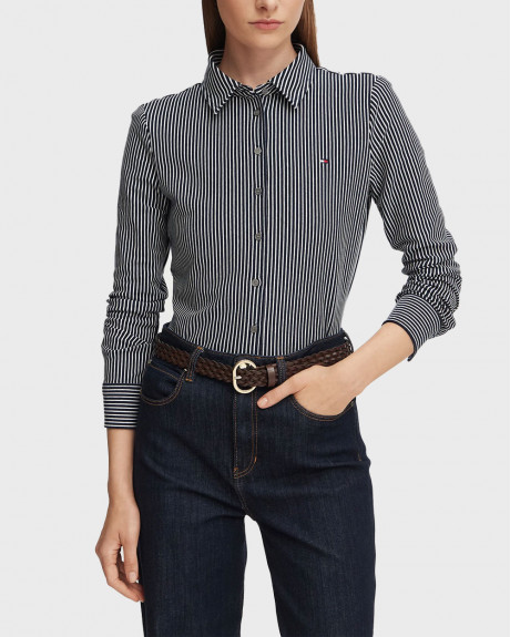 TOMMY HILFIGER 1985 ΓΥΝΑΙΚΕΙΟ ΜΑΚΡΥΜΑΝΙΚΟ ΠΟΥΚΑΜΙΣΟ ΠΙΚΕ - WW0WW43528 