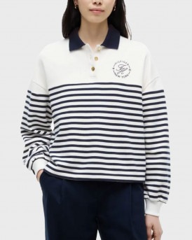 TOMMY HILFIGER ΓΥΝΑΙΚΕΙΟ ΠΟΛΟ ΦΟΥΤΕΡ ΜΕ ΧΡΥΣΑ ΚΟΥΜΠΙΑ - WW0WW50036 - ΑΣΠΡΟ