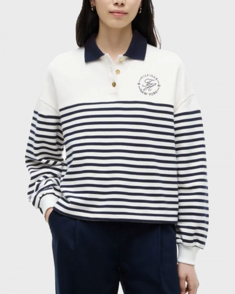 TOMMY HILFIGER ΓΥΝΑΙΚΕΙΟ ΠΟΛΟ ΦΟΥΤΕΡ ΜΕ ΧΡΥΣΑ ΚΟΥΜΠΙΑ - WW0WW50036