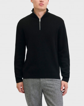 JACK & JONES ΑΝΔΡΙΚΟ HALF ZIP-UP ΠΟΥΛΟΒΕΡ - 12259664 - ΜΑΥΡΟ