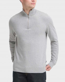 BLEND BHBAGGE ΑΝΔΡΙΚΟ HALF ZIP-UP ΠΛΕΚΤΟ ΠΟΥΛΟΒΕΡ - 20720817 - ΓΚΡΙ
