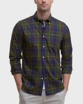 BARBOUR WETHERAM TAILORED MEN'S CHECK SHIRT - ΜSH4982 - OLIVE GREEN
